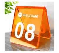 Acrylic Table Numbers Tent Style Multicolor Multiple Number Ranges(Orange,1-40)