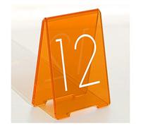 Acrylic Table Numbers, V-Style Table Signs, Set of 6 Colorful Panel Desk Sign s with Feet, Best for Rustic Receptions, Banquets Cafés Restaurants Hotel(8x12 cm) (Color : Orange, Number : 7-12)