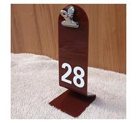 Acrylic Table Numbers With Metal Clamp Multicolor 6x17cm Number Sets 1-10 1-20 1-30(Brown,1-20)