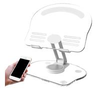 Acrylic Tablet Stand, Clear Acrylic Tablet Stand Book Stand, Adjustable Foldable Mobile Phone Stand Non-Slip for Live Streaming, TV Watching