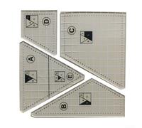 Acrylic Tailor Template DIY Patchwork Square Ruler for Sewing Cutting Decorative Quilt Border Transparent Non-Slip 3 4 5 Piece Set Multiple Styles Fabric Measuring Tool(4PCS)