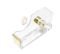 Acrylic Tape Dispenser, Transparent Office Tape Dispenser, Clear Acrylic Desk Dispenser Kit,Beautiful Modern Accessory for The Stylish Desk at Home, Office, School, Holds Standard, Large Tape Rolls