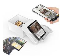 Acrylic TCG Card Scanner Stand - Free-Angle MTG Card Scanning Holder with Storage Box, One-Hand Operation Accessory for ManaBox & TCGplayer, Compatible with Sleeved & Unsleeved Trading Cards