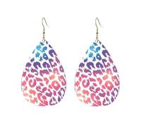 Acrylic Teardrop Earrings Cheetah Purple Stripe Leopard For Women Earrings Retro Acrylic Earrings Lightweight Drop Earrings