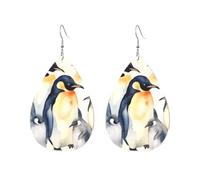 Acrylic Teardrop Earrings For Women Hoop Earrings Animal Penguins Watercolor Pattern Drop Dangle Earrings Fashion Boho Silver Teardrop Earring Jewelry Gifts, One Size, No Gemstone