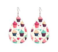 Acrylic Teardrop Earrings For Women Hoop Earrings Cupcake Candy Hearts Sweet Drop Dangle Earrings Fashion Boho Silver Teardrop Earring Jewelry Gifts