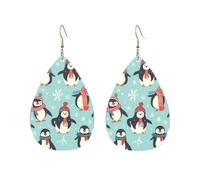 Acrylic Teardrop Earrings For Women Hoop Earrings Winter Christmas Penguins Drop Dangle Earrings Fashion Boho Silver Teardrop Earring Jewelry Gifts, One Size, No Gemstone