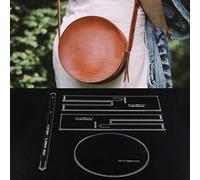 Acrylic Template, Clear Craft Stencil, Shoulder Bag Pattern Template for DIY Leather Work, Round Bag Design Tool for Sewing Enthusiasts, Beginners and Artisans