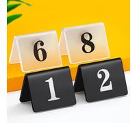 Acrylic Tent Table Holders Tent Cards, Restaurant Table Tent, Flexible Wedding Restaurant Bars Cafe Signs, Double Sided, for Events, Banquets, Food Service, Wedding Receptions(Black,1-30)