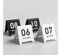 Acrylic Tent Table Numbers 1-5 Double Side Numbered Table Tents Restaurant Wedding Table Number White Table Tent Numbers Cards Signs For Party Banquets(White-6CM,41-45)