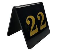 Acrylic Tent Table Numbers Signs Gold On Black Multiple Number Sets(1-40)