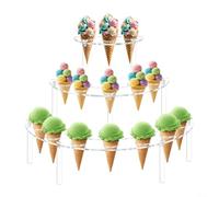 Acrylic Three Tier Dessert Stand with Stable Base for Ice Cream Cupcakes and Candy Display at Parties Weddings or Celebrations in Green