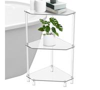 Acrylic Three-Tier Side Table Modern Triangular Design for Living Room & Bathroom Stylish Storage Solution 30.5 x 30.5 x 66 cm