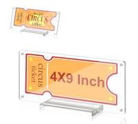 Acrylic Ticket Stub Holder with Base 4x9 Inch Clear Ticket Stub Display Ticket Stub Organizer Double-Sided Ticket Protector Paper Currency Holder for Display and Protect Movie Concert Show Play Ticket