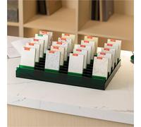 Acrylic Tile Display Stand, 10-Row Countertop Stone Sample Rack, Small Retail Material Showcase for Tile & Material Samples, Green Color, Ideal for Showrooms and Retail Spaces