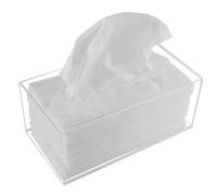 Acrylic Tissue Box Holder, Clear Dispenser for Facial Tissues, Napkins, and Dryer Sheets. Perfect for Bathrooms, Desks, Countertops, Vanities, Bedrooms, and Nightstands (Rectangle, Clear)