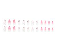 Acrylic Toenails Tips Medium Length European And American Wind Foreign Trade Fashion Butterfly Fairy Style Multi Color Ice Penetration Cool Fragrance Floral Wear Nail Gel X Nails (Pink, One Size)