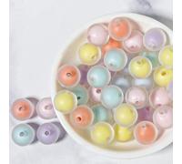 Acrylic transparent candy color flower love beads diy bracelet beads transparent loose beads - 8mm frosted round beads (100 pieces/bag) - mixed color, size on the details page