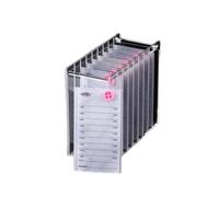 Acrylic Transparent Eyelash Storage Box, 8 Layers False Eyelashes Glue Pallet Holder Display Grafting Eye lashes Extension Close-Packed Display with 8 Pallets Clear Makeup Organizer (Marble White)