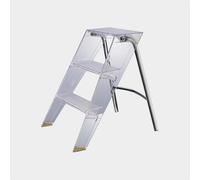 Acrylic Transparent Three step Plastic Ladder for Home Use Portable Telescopic Folding Ladder for Patio Balcony and Bathroom.