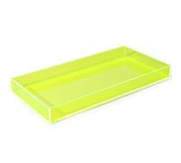 Acrylic Tray for Vanity Makeup Perfume Jewelry 12x6'' Small Decorative Tray for Bathroom Dresser Tops Candle Sink Counter, Neon Green