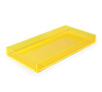 Acrylic Tray for Vanity Makeup Perfume Jewelry 12x6'' Small Decorative Tray for Bathroom Dresser Tops Candle Sink Counter, Neon Yellow