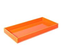 Acrylic Tray for Vanity Makeup Perfume Jewelry 12x6'' Small Decorative Tray for Bathroom Dresser Tops Candle Sink Counter, Neon Orange