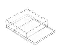 Acrylic Tray | Scalloped Acrylic Tray with Drawer,Display Holder Desk Decor, Storage Organizer for Arts & Crafts Photos Messages Vanity Bathroom Bedroom