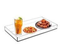 Acrylic Trays for Presentation, Decorative Rectangular Serving Tray Organiser, Decorative Acrylic Tray Organiser, Rectangular Party Plates for Food, Tea, Snacks Pologmase