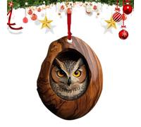 Acrylic Tree Pendant, Acrylic Animal Tree Pendant, 2D Christmas Tree Acrylic Ornament, Owl Design, Bedroom Garden Christmas Party Decoration for Mantle, Wall