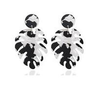 Acrylic Tropical Palm Leaf Earrings for Women Colorful Hawaiian Monstera Leaf Dangle Earrings Lightweight Boho Summer Vacation Jewelry, Acrylic, No Gemstone