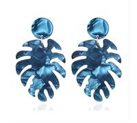 Acrylic Tropical Palm Leaf Earrings for Women Colorful Hawaiian Monstera Leaf Dangle Earrings Lightweight Boho Summer Vacation Jewelry, Acrylic, No Gemstone