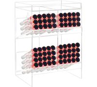 Acrylic Tube Rack Clear Wall Mounting & Countertop Long Tube Organizer with Hanging Hard Dware 4 Compartment Pipette Rack for Food Industry and Clinics Hospitals 11.7" H x 5.2" W x 7.9" D