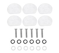Acrylic Tuning Peg Buttons for Guitar Machine Heads Elegant and Set of 6 Pieces for Acoustic and Electric Guitars (Oval white pearls)
