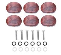 Acrylic Tuning Peg Buttons for Guitar Machine Heads Elegant and Set of 6 Pieces for Acoustic and Electric Guitars (Oval white pearls) (Oval crimson stone pattern) (Oval red pearl) (Square round