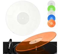 Acrylic Turntable Slipmat - 12” Fluorescent Vinyl Record Pad, Anti-Static & Slip-Resistant, Improved Bass & Resonance Reduction, Music Armor Platter Mat for LP Players, Audiophile Gift (White)