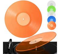 Acrylic Turntable Slipmat - 12” Fluorescent Vinyl Record Pad, Anti-Static & Slip-Resistant, Improved Bass & Resonance Reduction, Music Armor Platter Mat for LP Players, Audiophile Gift (Orange)