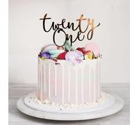 Acrylic Twenty One Cake Topper Happy Birthday 21 21th Age Cake Decoration Anniversary