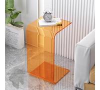 Acrylic U Shaped Side Table for Small Spaces Multipurpose Living Room Bedroom Balcony Orange 23.6IN