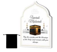 Acrylic Umrah Mubarak Gift Set With Storage Bag, Elegant Islamic Decoration For Spiritual Journey, Perfect For Celebrations And Gifts, Commemorative Keepsake For Loved Ones