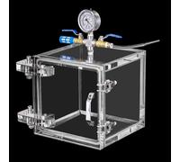 Acrylic Vacuum Degassing Chamber Kit with Vacuum Gauge and Exhaust Valve for Airflow Control and Item Storage, Ideal for Medical Research
