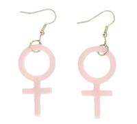 Acrylic Valentine's Day Earrings - Heart and Gender Symbol Jewelry, Ideal for Romantic Occasions, Unique & Self-Love Theme, Acrylic, No Gemstone