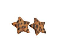 Acrylic Valentine's Leopard Print Stud Earrings Star Heart Earrings Boho For Cowgirl Cool Resin Starfish Geometry Earring for Women, Zinc, No Gemstone