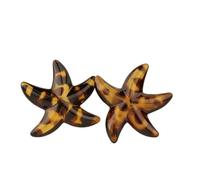 Acrylic Valentine's Leopard Print Stud Earrings Star Heart Earrings Boho For Cowgirl Cool Resin Starfish Geometry Earring for Women, Zinc, No Gemstone