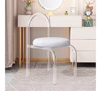 Acrylic Vanity Chair,clear Acrylic Chair With Velvet Cushion,stackable Modern Dining Chair,transparent Acrylic Vanity Stool For Makeup Room,accent Side Chair For Bedroom Living Room Office