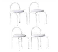 Acrylic Vanity Chair with Velvet Cushion - Stackable Modern Transparent Stool for Makeup Room Accent Side Chair for Bedroom