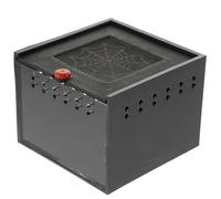 Acrylic Ventilated Reptile Storage Holder with Pull-out Lid | Black Simple Shape Design, Breathable Holes and All-round Airflow, for Chameleons, House Lizards