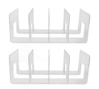 Acrylic Vertical Desk File Sorter with 4 Sections - Clear Desktop Organizer for Documents and Books - 3.2mm Thick Heavy Duty Material with Non Slip Base - Pack of 2 Units