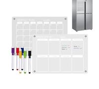 Acrylic Wall Calendar, Set of 2, Weekly Planner, Monthly Planner, Clear Fridge Planner with Whiteboard Surface - for Home, Office, Kitchen, Meal Planning, To-Do List, Shopping List