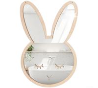 Acrylic Wall Decor, Set Cartoon Mirror Decals Self- Rabbit Bear Deer Clouds Stars Lightweight for Rooms Nurseries Living Areas(Rabbit)